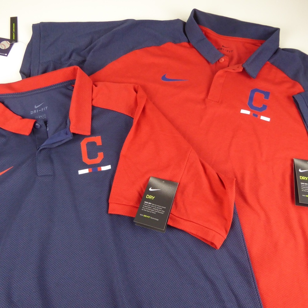 Nike Cleveland Indians Mesh Polo Shirt Bundle NWT